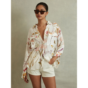 REISS FAYE Relaxed Floral Print Shirt